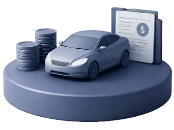 Asset finance solution with equipment, funds and loan approval concept